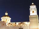 Church lit up.